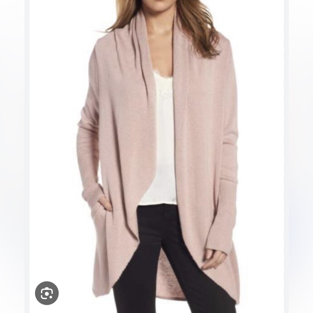 Leith Soft Pink Open-Front Cardigan